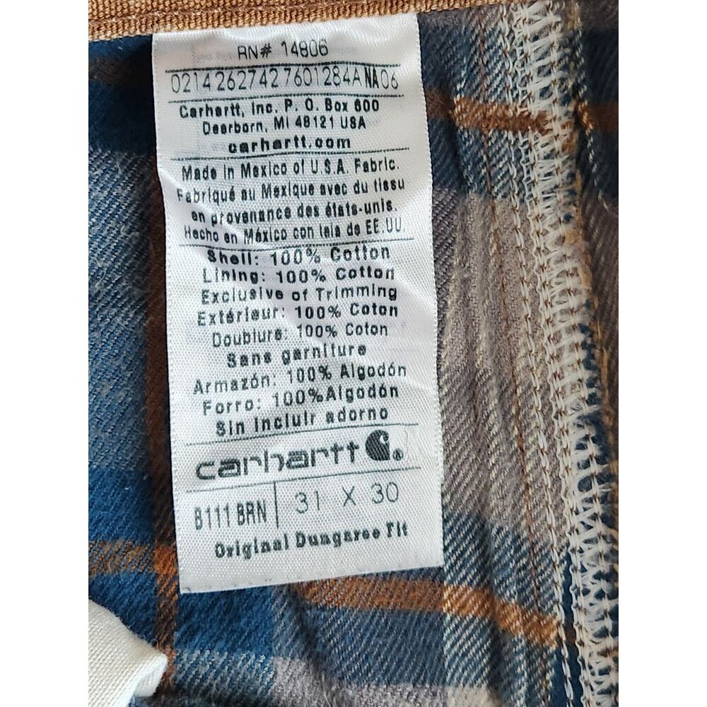 Carhartt Dungaree Fit Carpenter Pants 31x30 Brown Workwear Canvas Utility - Picture 3 of 10